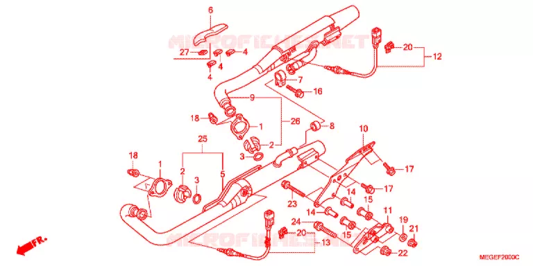 SILENCIEUX D'ECHAPPEMENT Honda MOTO 750 SHADOW 2012  VT750CSA