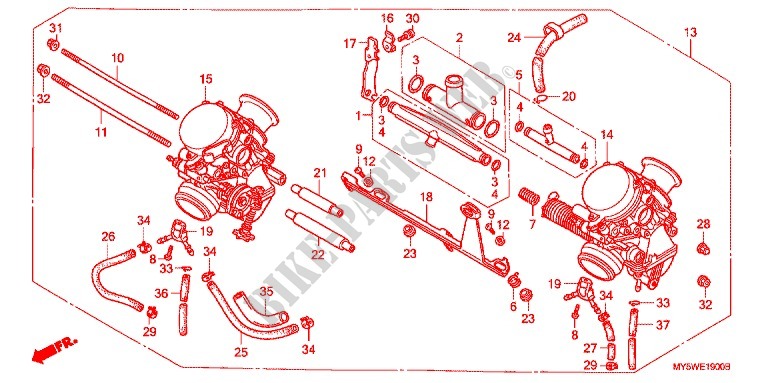 CARBURATEUR (ENS.) pour Honda CB 500 34HP de 1997