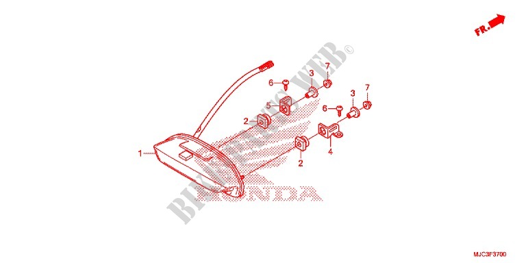 FEU ARRIERE pour Honda CBR 600 RR TRICOLOR de 2016