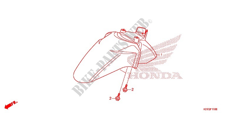 GARDE BOUE AVANT pour Honda SH 125 ABS D SPECIAL 3ED de 2016