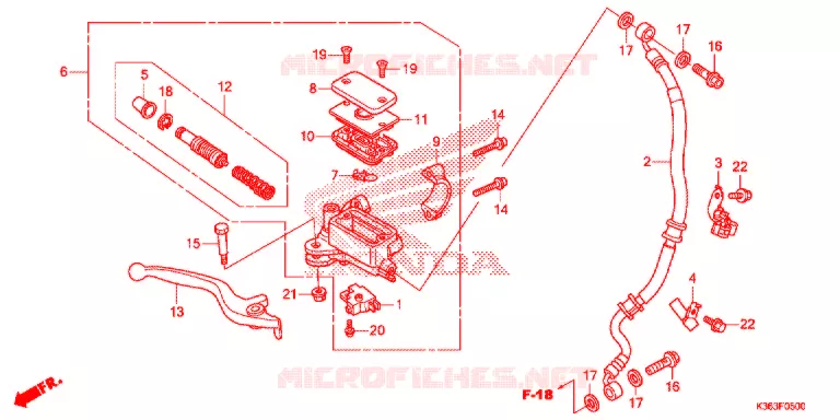 MAITRE CYLINDRE DE FREIN AVANT Honda SCOOTER 150 PCX 2015  WW150G
