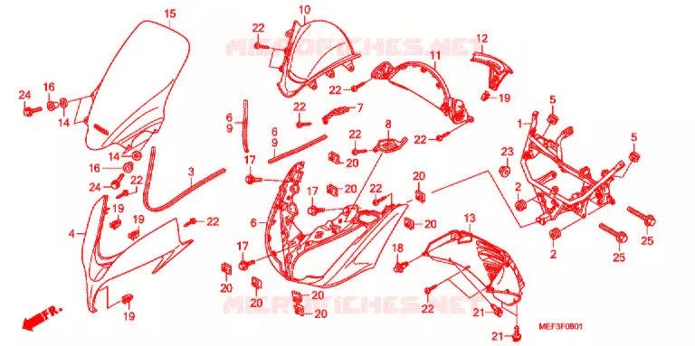 CARENAGE AVANT (FJS400D9/FJS400A) Honda SCOOTER 400 SILVERWING 2009  FJS400A9