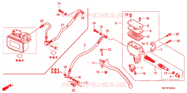 MAITRE CYLINDRE DE FREIN ARRIERE Honda SCOOTER 400 SILVERWING 2009  FJS400A9
