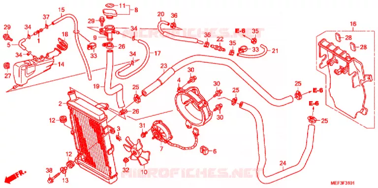 RADIATEUR (FJS400D9/FJS400A) Honda SCOOTER 400 SILVERWING 2009  FJS400A9
