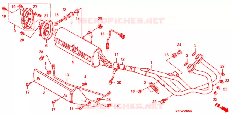 SILENCIEUX D'ECHAPPEMENT Honda SCOOTER 400 SILVERWING 2009  FJS400A9