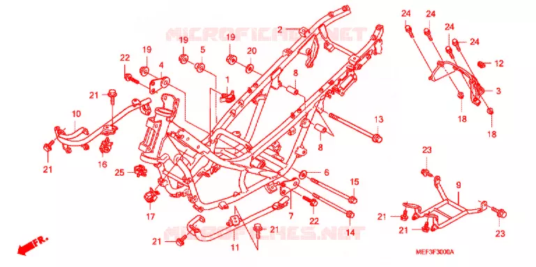 CADRE Honda SCOOTER 400 SILVERWING 2014  FJS400A9