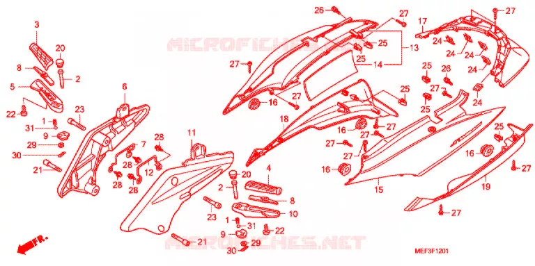 CARENAGE ARRIERE (FJS400D9/FJS400A) Honda SCOOTER 400 SILVERWING 2010  FJS400A9