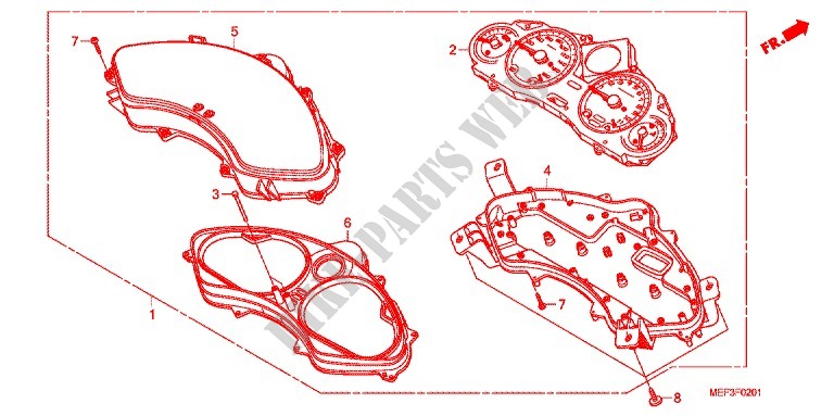 COMPTEUR DE VITESSE (FJS400D9/FJS400A) pour Honda SILVER WING 400 ABS de 2009