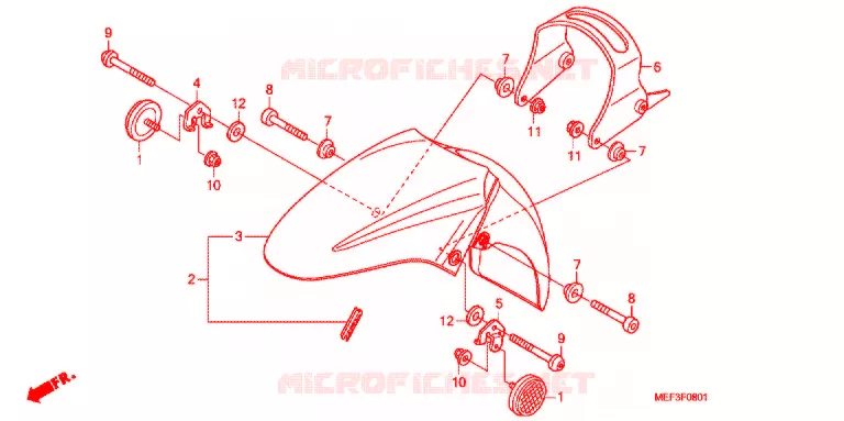 GARDE BOUE AVANT (FJS400D9/FJS400A) Honda SCOOTER 400 SILVERWING 2012  FJS400A9