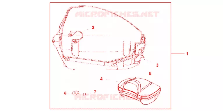 TOP CASE 40L SWORD SILVER NH-A95M Honda SCOOTER 400 SILVERWING 2012  FJS400A9