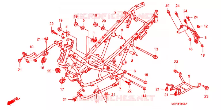 CADRE Honda SCOOTER 400 SILVERWING 2009  FJS400A9