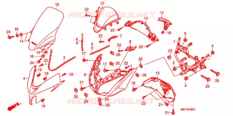 CARENAGE AVANT (FJS400D9/FJS400A) Honda SCOOTER 400 SILVERWING 2010  FJS400A9