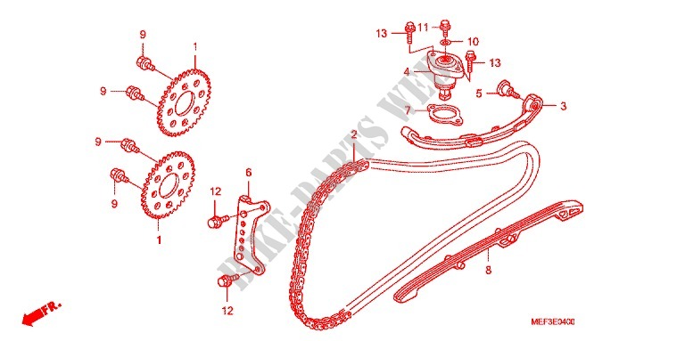 CHAINE DE DISTRIBUTION   TENDEUR pour Honda SILVER WING 400 ABS de 2012