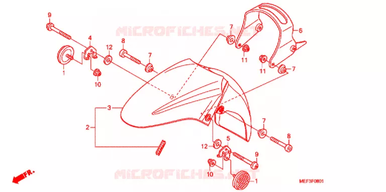 GARDE BOUE AVANT (FJS400D9/FJS400A) Honda SCOOTER 400 SILVERWING 2012  FJS400A9