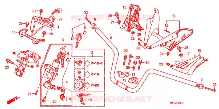 GUIDON - CARENAGE (FJS400D9/FJS400A) Honda SCOOTER 400 SILVERWING 2015  FJS400A9