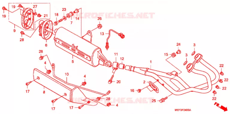 SILENCIEUX D'ECHAPPEMENT Honda SCOOTER 400 SILVERWING 2012  FJS400A9
