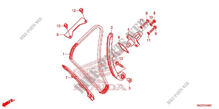 CHAINE DE DISTRIBUTION   TENDEUR pour Honda CB 500F ABS de 2014