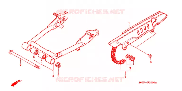 BRAS OSCILLANT - CARTER DE CHAINE Honda MOTO 50 MONKEY 1995  Z50JS_M