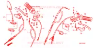 LEVIER DE GUIDON   CABLE   COMMODO (4 VITESSES) (Z50JF/JJ/JL/JN) pour Honda MONKEY 50 TYPE 7 de 1992