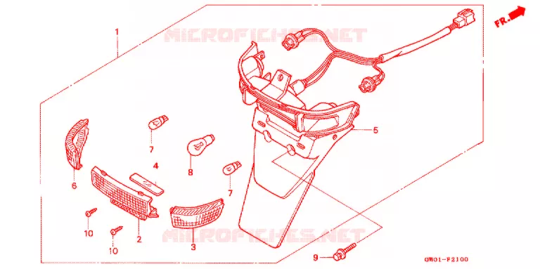 FEUX ARRIERE Honda SCOOTER 50 DIO 1990  SK50ML_II