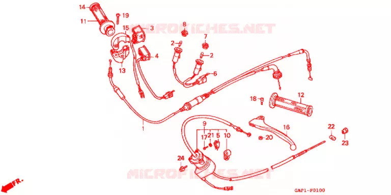 LEVIER DE GUIDON - CABLE - COMMODO Honda MOTO 90 CUB 1992  EZS90N