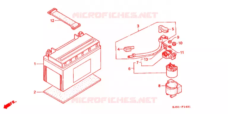 BATTERIE (CH125H/N/P/R) Honda SCOOTER 125 SPACY 1993  CH125P
