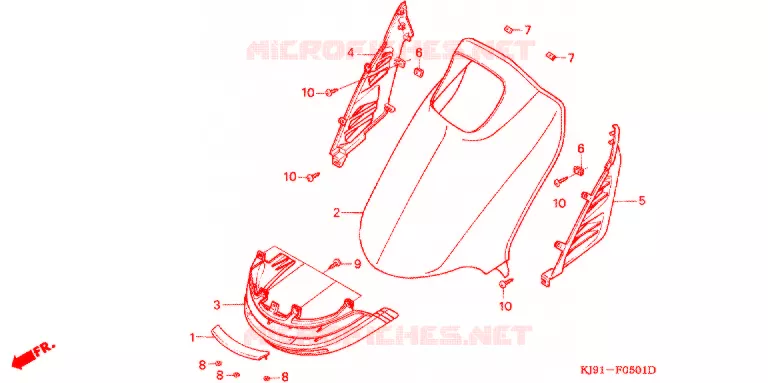 CARENAGE AVANT (CH125H/N/P/R) Honda SCOOTER 125 SPACY 1993  CH125P