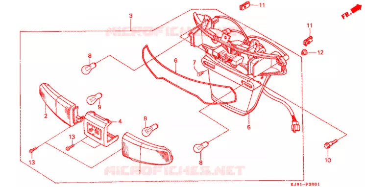 FEU ARRIERE (CH125H/N/P/R) Honda SCOOTER 125 SPACY 1993  CH125P