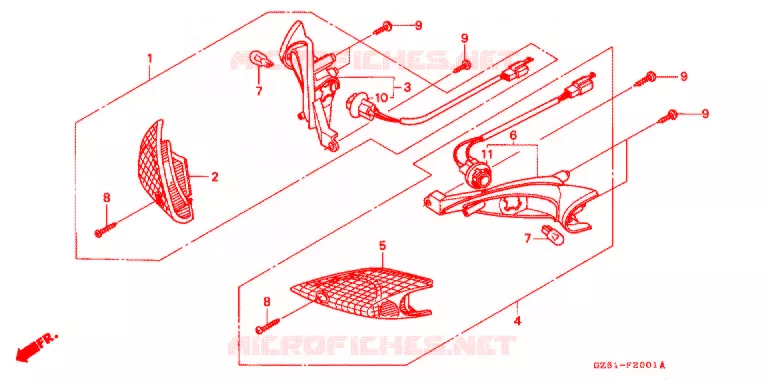 CLIGNOTANT AVANT (SZ50P/R/T) Honda SCOOTER 50 TACT 1993  SZ50P_III