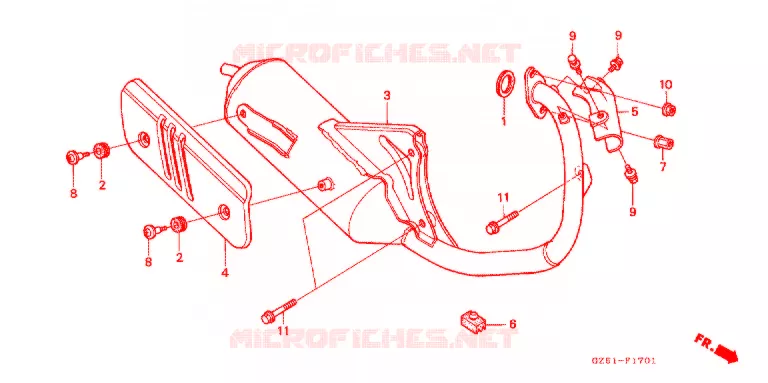 SILENCIEUX D'ECHAPPEMENT (SZ50P/R/T) Honda SCOOTER 50 TACT 1993  SZ50P_II