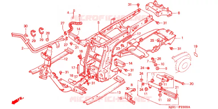 CADRE (CH125H/N/P/R) Honda SCOOTER 125 SPACY 1994  CH125R