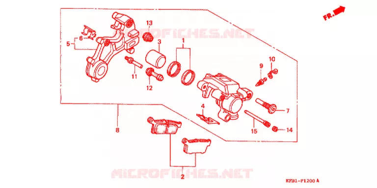 ETRIER DE FREIN ARRIERE Honda MOTO 230 SL 1997  SL230V