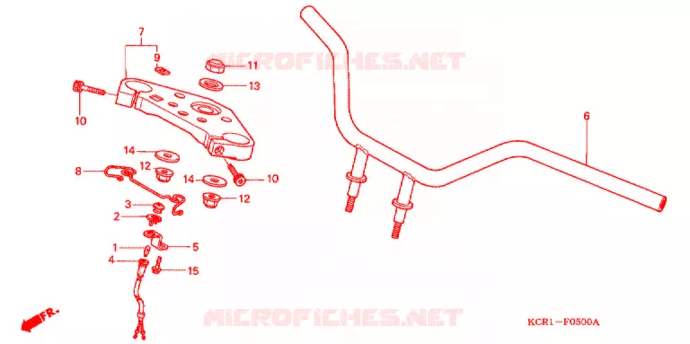 GUIDON - TE DE FOURCHE Honda MOTO 250 MAGNA 1998  VT250CV_II