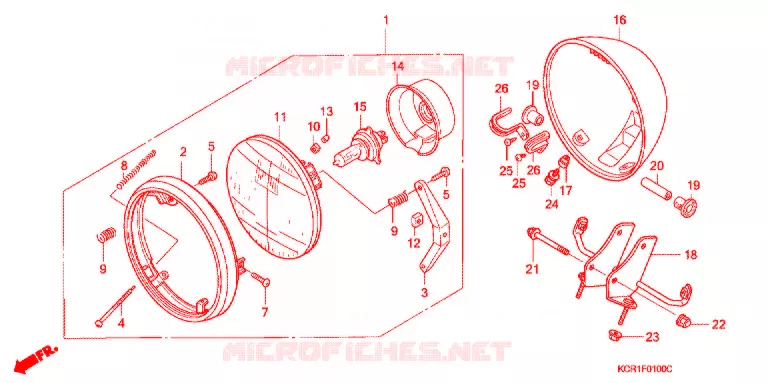 PHARE Honda MOTO 250 MAGNA 1998  VT250CV_II