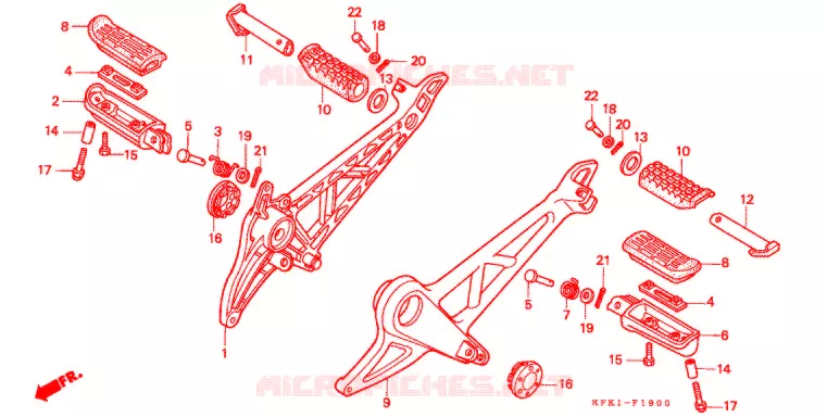 REPOSE PIED (VTR250W) Honda MOTO 250 VTR 1998  VTR250W