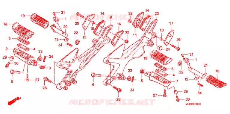 REPOSE PIED Honda MOTO 600 CBF 2010  CBF600SA
