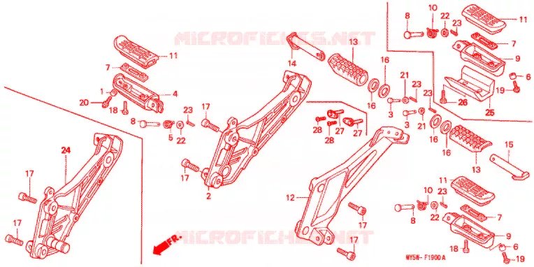 REPOSE PIED Honda MOTO 500 CB 2000  CB500SY