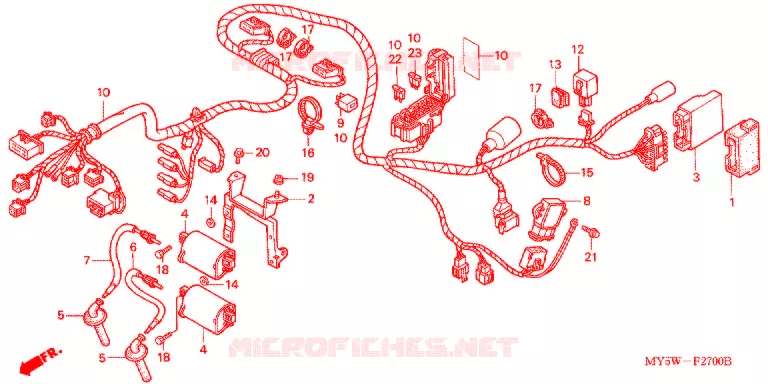 FAISCEAU DES FILS Honda MOTO 500 CB 2000  CB500SY