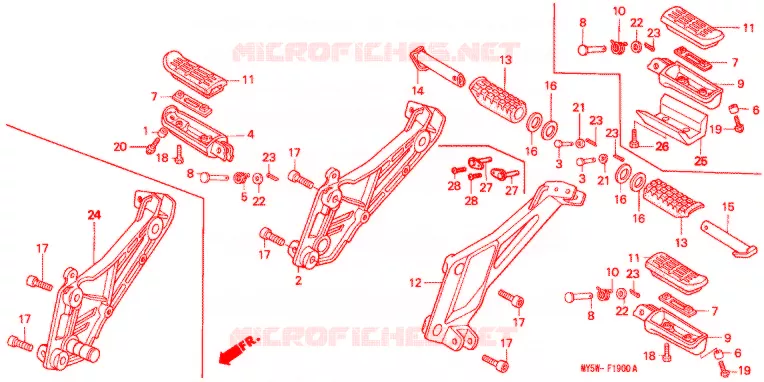 REPOSE PIED Honda MOTO 500 CB 2000  CB500SY