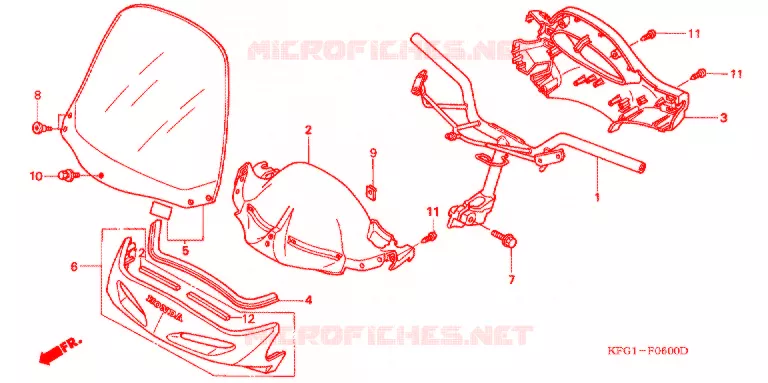 GUIDON - CARENAGE Honda SCOOTER 250 FORSIGHT 2002  FES250SEX