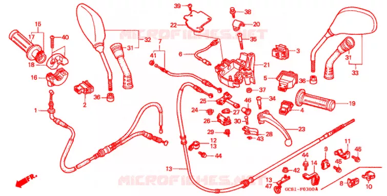 COMMODO - LEVIER - CABLE Honda SCOOTER 100 LEAD 2001  NH100X