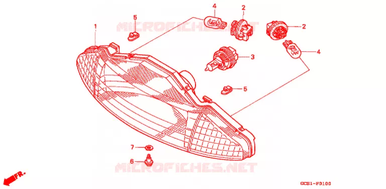 PHARE Honda SCOOTER 100 LEAD 2000  NH100X