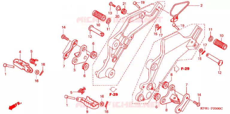 REPOSE PIED Honda MOTO 230 SL 2001  SL230X