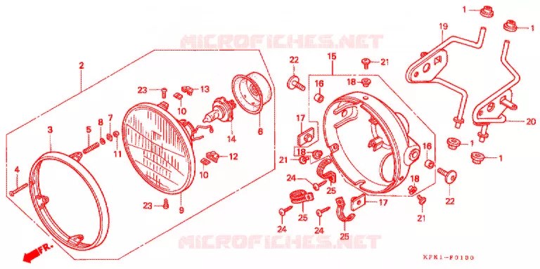 PHARE Honda MOTO 250 VTR 2002  VTR250Y