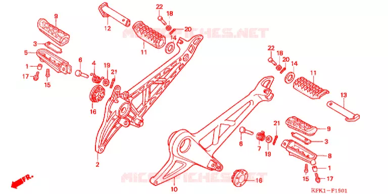 REPOSE PIED (VTR250Y,3,5,7) Honda MOTO 250 VTR 2002  VTR250Y