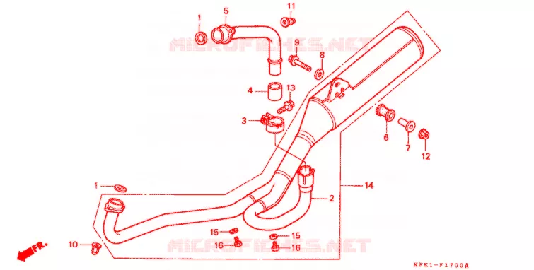 SILENCIEUX D'ECHAPPEMENT Honda MOTO 250 VTR 2002  VTR250Y