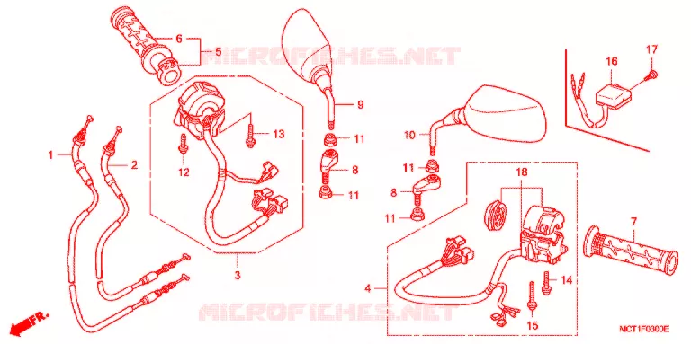 COMMODO - LEVIER - CABLE Honda SCOOTER 600 SILVERWING 2001  FJS6001