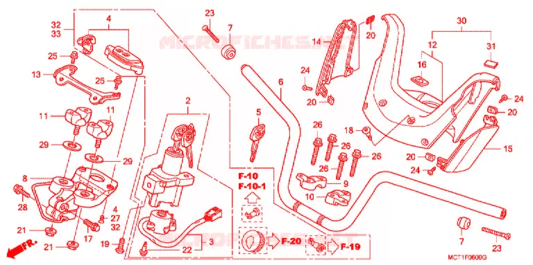 GUIDON - CARENAGE Honda SCOOTER 600 SILVERWING 2001  FJS6001