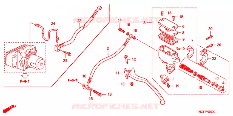 MAITRE-CYLINDRE DE FREIN ARRIERE Honda SCOOTER 600 SILVERWING 2002  FJS6001