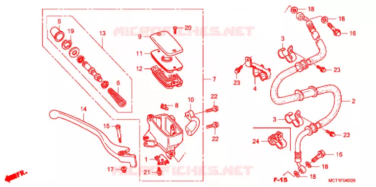 MAITRE CYLINDRE DE FREIN AVANT (FJS400/D FJS600/D) Honda SCOOTER 600 SILVERWING 2001  FJS6001